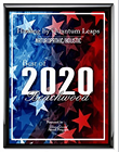 Recognition plaque featuring stars and 2020 design